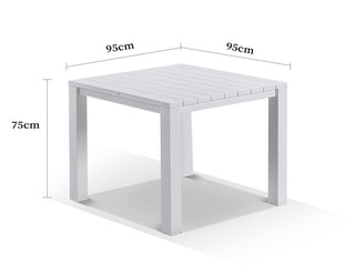 Adele Outdoor Dining Table in White / 95x95cm 1