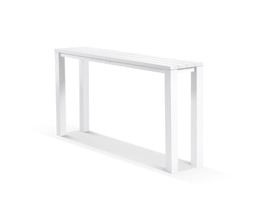 Adele Table & Serang Chairs | Outdoor Balcony Bar Setting in White / Gobi / 4pc 210x42cm_4