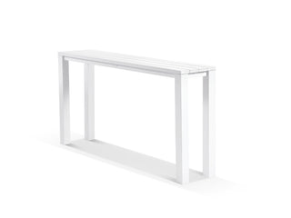 Adele Table & Voyage Chairs | Outdoor Balcony Bar Setting in White / 4pc 195x42cm_4