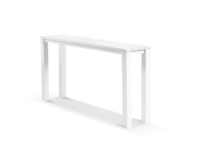 Adele Table & Voyage Chairs | Outdoor Balcony Bar Setting in White / 4pc 195x42cm_4