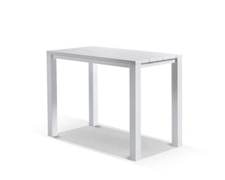 Adele Table & Verde Chairs | Outdoor Balcony Bar Setting in White / Light Grey / 5pc 140x74cm_3