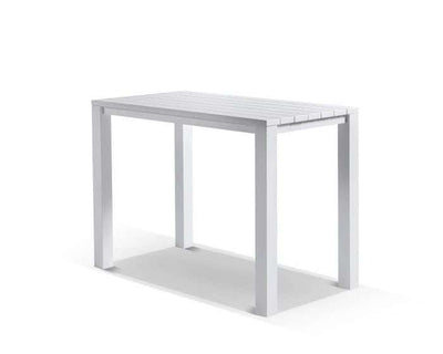 Adele Table & Verde Chairs | Outdoor Balcony Bar Setting in White / Light Grey / 5pc 140x74cm_3