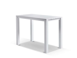 Adele Table & Serang Chairs | Outdoor Balcony Bar Setting in White / Gobi / 5pc 140x74cm_1
