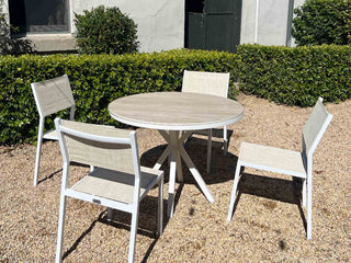 Adele Round Ceramic table with Balkoni Chairs 5pc Outdoor Dining Setting_1