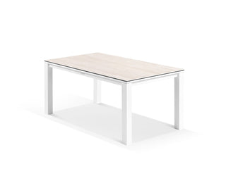 Adele Ceramic Table & Treble Chairs | Outdoor Dining Setting in White / Travertino / Latte / 7pc 165cm_8