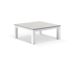Adele Ceramic Outdoor Coffee Table in White / Light Grey / 95x95cm