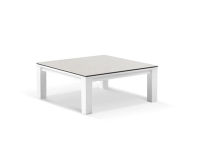 Adele Ceramic Outdoor Coffee Table in White / Light Grey / 95x95cm
