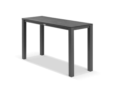 Adele Ceramic Outdoor Bar Table in Charcoal / Dark Grey / 180x63cm.