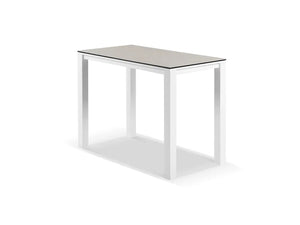 Adele Ceramic Outdoor Bar Table in White / Light Grey / 140x74cm