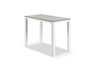 Adele Ceramic Outdoor Bar Table in White / Light Grey / 140x74cm