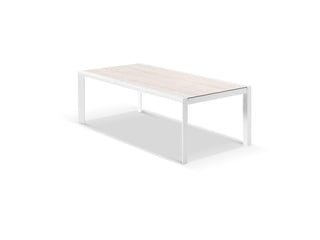 Adele Ceramic Extension Table & Bali Chairs | Outdoor Dining Setting in White_2