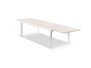 Adele Ceramic Extension Table & Twain Chairs | Outdoor Dining Setting in White / Travertino_3