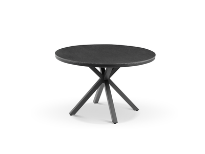Adele Ceramic Round Outdoor Dining Table in Charcoal / Dark Grey / 120cm