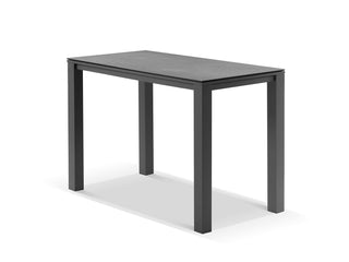 Adele Ceramic Outdoor Bar Table in Charcoal / Dark Grey / 165x95cm.