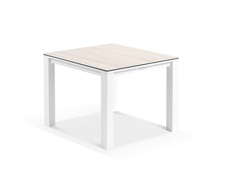 Adele Ceramic Table & Treble Chairs | Outdoor Dining Setting in White / Travertino / Latte / 5pc 95cm_7