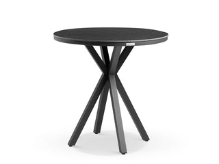 Adele Ceramic Round Table & Nivala Chairs | Outdoor Bar Setting in Charcoal / Dark Grey / Black / 5pc 100cm_6