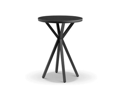 Adele Ceramic Round Outdoor Bar Table in Charcoal / Dark Grey / 72cm.
