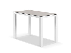 Adele Ceramic Outdoor Bar Table in White / Light Grey / 165x95cm