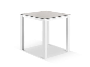 Adele Ceramic Outdoor Bar Table in White / Light Grey / 95x95cm
