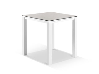 Adele Ceramic Outdoor Bar Table in White / Light Grey / 95x95cm