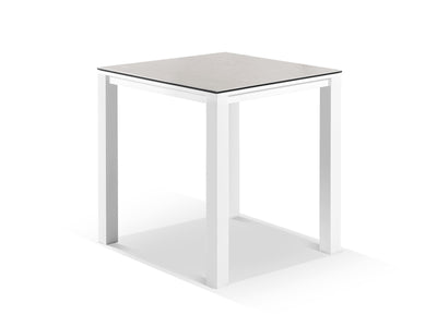 Adele Ceramic Outdoor Bar Table in White / Light Grey / 95x95cm