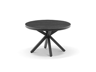 Adele Ceramic Round Outdoor Coffee Table in Charcoal / Dark Grey / 72cm