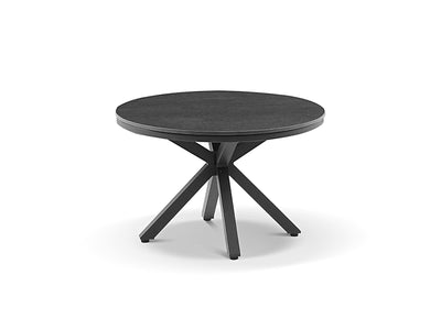 Adele Ceramic Round Outdoor Coffee Table in Charcoal / Dark Grey / 72cm