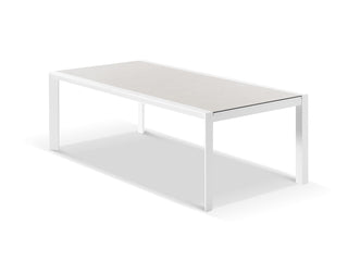 Adele Ceramic Extension Table & Twain Chairs | Outdoor Dining Setting in White / Light Grey_6