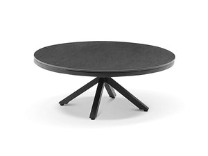 Adele Ceramic Round Outdoor Coffee Table in Charcoal / Dark Grey / 100cm