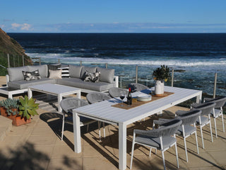 Adele Table & Nivala Chairs | Outdoor Dining Setting in White / Frost Grey / 11pc 280cm_8