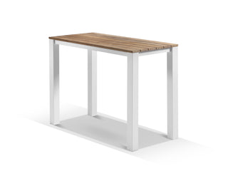 Adele Teak Outdoor Bar Table in White / 140x63cm