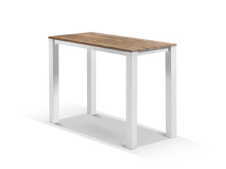 Adele Teak Table & Twain Chairs | Outdoor Bar Setting in White / Mist / 3pc 140x63cm_2