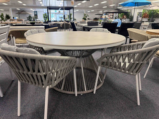 FLOORSTOCK SALE - Adele Ceramic Table with Treble Chairs