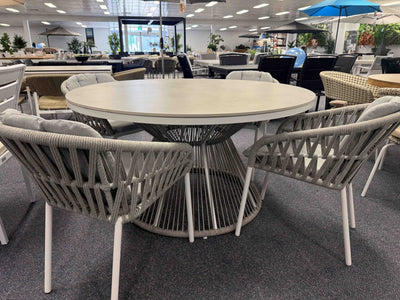 FLOORSTOCK SALE - Adele Ceramic Table with Treble Chairs