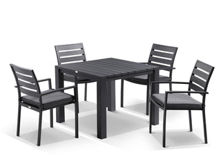 Adele Table & Twain Chairs | Outdoor Dining Setting in Charcoal / 5pc 95cm_1