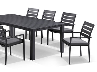Adele Table & Twain Chairs | Outdoor Dining Setting in Charcoal / 9pc 220cm_3