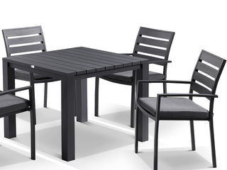 Adele Table & Twain Chairs | Outdoor Dining Setting in Charcoal / 5pc 95cm_2