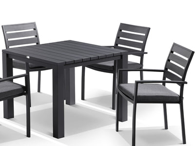 Adele Table & Twain Chairs | Outdoor Dining Setting in Charcoal / 5pc 95cm_2