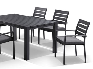 Adele Table & Twain Chairs | Outdoor Dining Setting in Charcoal / 7pc 165cm_5