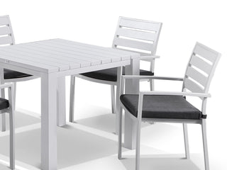 Adele Table & Twain Chairs | Outdoor Dining Setting in White / 5pc 95cm_3