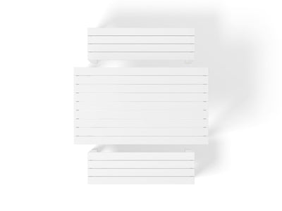 Adele Bench Set | Outdoor Dining Setting in White / 3pc 165cm_3