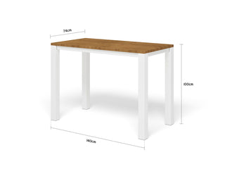 Adele Teak Outdoor Bar Table in White / 140x74cm 1