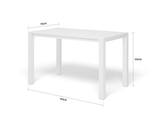 Adele Table & Serang Chairs | Outdoor Bar Setting in White / Biscuit / 5pc 165x95cm_1