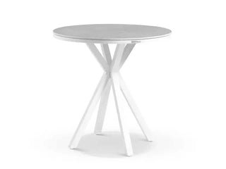 Adele Ceramic Round Table & Nivala Chairs | Outdoor Bar Setting in White / Light Grey / Frost Grey / 5pc 100cm_6