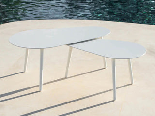 Safari Sofa Set | Outdoor Lounge Setting in White / Linen / Beech / Amazone Coffee Table Set_6