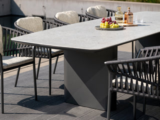 Amorelli Outdoor Dining Table in Charcoal / Palladium 1