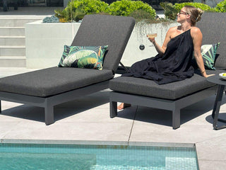 Anjuna Outdoor Sunlounge in Charcoal / Graphite 3.