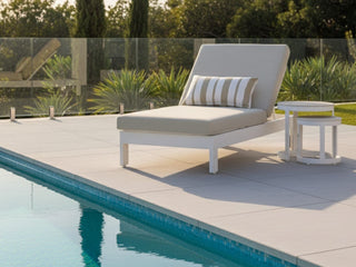 Anjuna Outdoor Sunlounge in White / Beech 3.