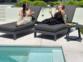 Anjuna Outdoor Sunlounge in Charcoal / Graphite - lifestyle.
