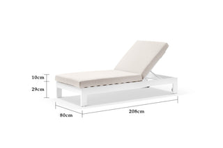 Anjuna Outdoor Sunlounge in White / Pebble 8.